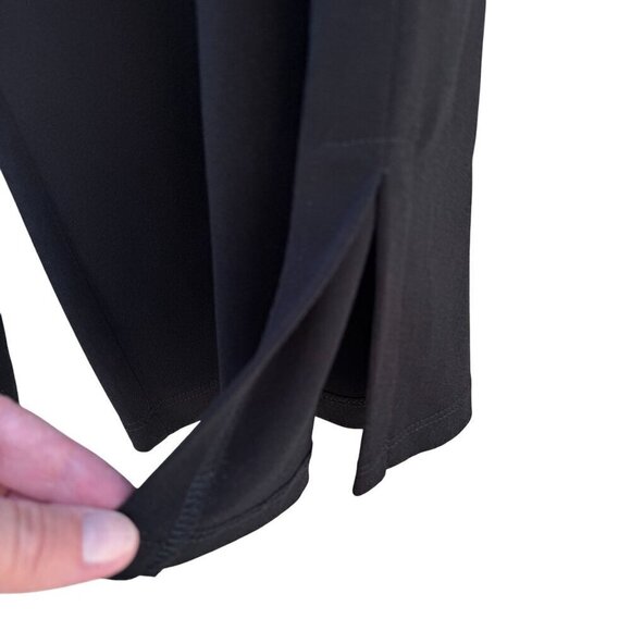 Simonton Says Womens Stretch Black Wide-Leg Side Hem Slit Cropped Dress Pants L - Picture 2 of 8